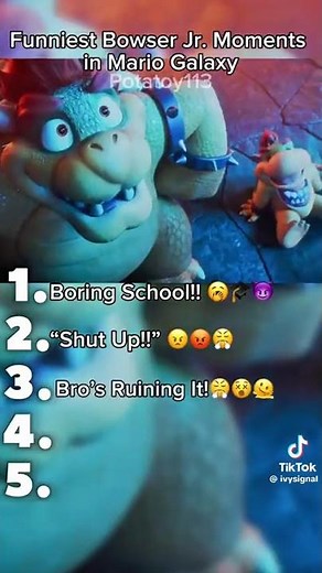 Top five funny bowser junior moments [ MOST OF VIEWED THE VIDEO OF PARKER , THE YOUTUBER HISTORY]