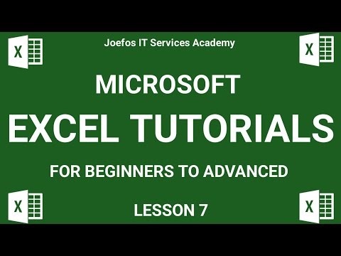 Microsoft Excel Tutorials For Beginners Lesson 7