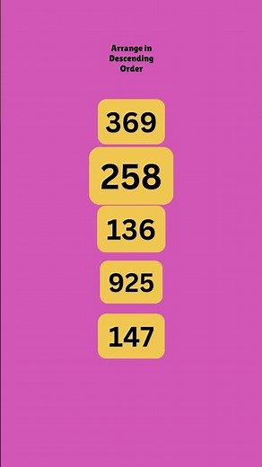 Descending Order 3 digit numbers Example 23 #maths
