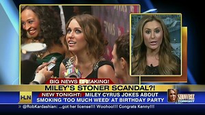 Miley Cyrus jokes about smoking weed