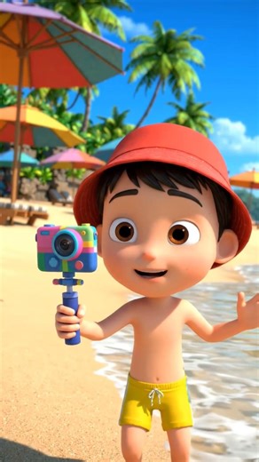 “Beach Fun Day 🌊😂 | Cute Kid Vacation Cartoon Vlog”