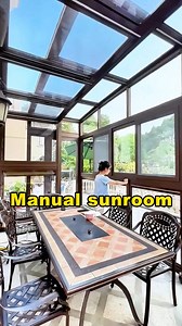 1.8M views · 14K reactions | manual sliding terrace sun room. #gazebo #awing #Sunroom #Motorizedpergola #grapevines #electricgazebo #SmartGazebo #aluminiumprofiles #OutdoorLiving #gardenhouse #architectureexterior #garden #aluminiumfabrication #aluminumalloy #HurricaneResistant #Strong #Strong #highquality #Customization #GardenDesign #enjoytimes #OutdoorLiving #BackyardBliss #decor #style #art #tottme #tottmetal #chinawindoors | Chinawindoors | Facebook
