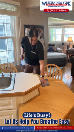 We understand that cleaning your home can feel impossible between work, kids, sports, and everything else. Our maid service will keep your home clean so you can stay on schedule with life. Choose the cleaning schedule that works best for you — weekly, bi-weekly, or once a month. Call today for a FREE estimate and enjoy a clean home without the work! | Western New York Exterior Cleaning | Facebook
