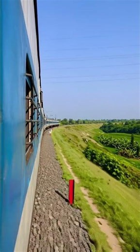 🚆 Running Train Side View 😱 Beautiful Railway Journey قطار سريع Indian Railway POV Bangladesh