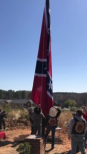 Raising the Farmville Rt 460 High Bridge Memorial Battle Flag! This morning, in a private ceremony on private property, the Virginia Flaggers dedicated and raised the Farmville Rt 460 High Bridge Roadside Memorial Battle Flag. The 20’ x 30’ flag on a 80’ pole is a joint project with the High Bridge SCV Camp #1581 and was dedicated to the Glory of God and in memory of the men who fought died in the nearby battles of Saylor’s Creek and High Bridge. The dedication of the memorial, just two days aft