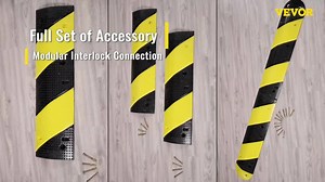 SKYSHALO Rubber Speed Bump, 1-Pack 2-Channel Speed Bump Hump, 72.8 in. x 6 ft. Conduit Long Modular Speed Bump Rated YCZDLCG721PCSMUYHV0-1111