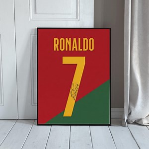 Cristiano Ronaldo Poster, CR7 Wall Art, Portugal Football Print, Soccer Fan Gift, Number 7 Jersey Decor, Boys Room Art, Sports Man Cave - Etsy