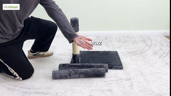 Globlazer Cat Climbing Tower, 62" Tall Cat Tree Tower Multi-Level Cat Condo for Indoor Multiple Cats with Top Perch, 2 Platform, Bottom Swing, F62, Dark Gray