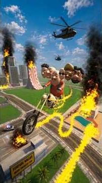 6 Devil Head Motu attack Franklin City in Indian bike driving 3D #shorts #franklin #motu #devil #gta