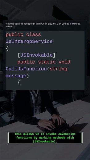Call JS from C# | Blazor Interview Question #Shorts #Csharp #Coding #Programming