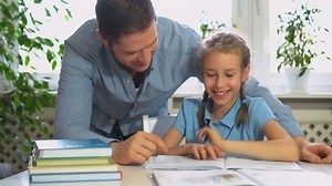 Father Helping Daughter Homework Home Stock Footage Video (100% Royalty-free) 33555820 | Shutterstock