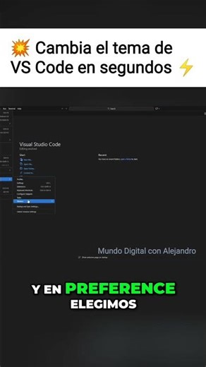 💥 Cambia el tema de VS Code en segundos ⚡🎨 #vscode #programacion #temas #shorts #short