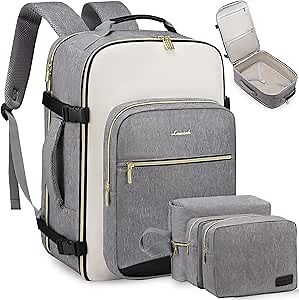 LOVEVOOK Large Travel Backpack for Women & Men, Carry on Backpack Airline Approved, TSA Personal Item Travel Bag fits 17" Laptop, 40L Waterproof Travel Essentials Sports Backpack with 3 Packing Cubes