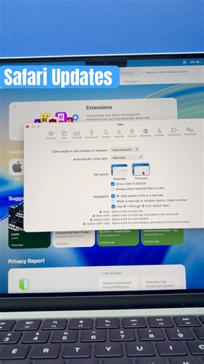 macOS 26.4 Adds Compact Tabs to Safari 👀 #macOS #Safari #AppleTips #MacTips #TechTok