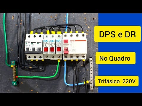 Como Ligar quadro trifásico 220V com DPS e IDR.