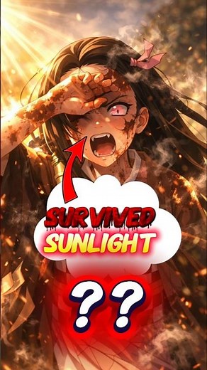 How NEZUKO survived sunlight 🌝 #demonslayer #anime