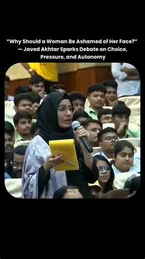 Bharat Desh on Instagram: "🗣️✨ A Question That Made the Room Pause ✨🗣️ At the SOA Literary Festival 2025, veteran lyricist and screenwriter Javed Akhtar raised a simple yet powerful question: “Why should a woman be ashamed of her face?” The remark opened up a deeper conversation about women’s autonomy, social conditioning, and the blurred line between personal choice and societal pressure — especially in practices like face-covering. Known for speaking without fear, Akhtar challenged audiences