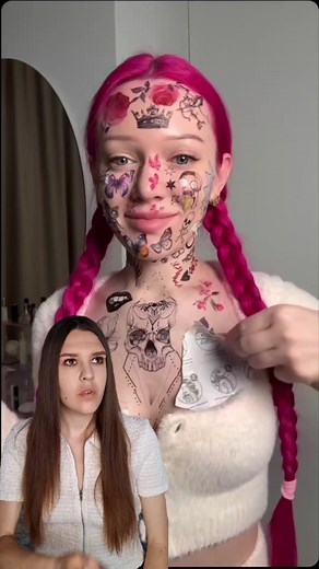 Full face tattoos🤯 #tattoo #tattoos #lifehack