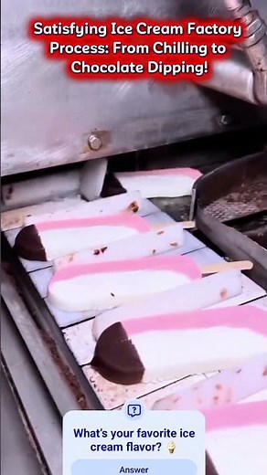 Satisfying Ice Cream Factory Process: From Chilling to Chocolate Dipping!​#IceCreamFactory