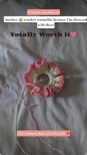 💗 Another crochet scrunchie 🌷#shorts #shortsviral #viral #trending#trendingshorts #video #reels