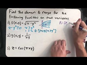 Finding domains and ranges for functions on two variables