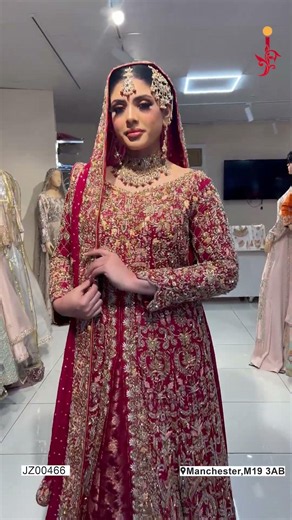 Red Front Open Bridal | Pakistani Bridal Dress | Jabeenz