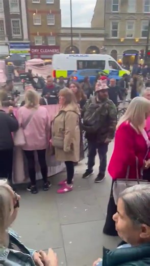 A fantastic and has to be said very brave turnout of the Pink Ladies this evening in Whitechapel. | LBL