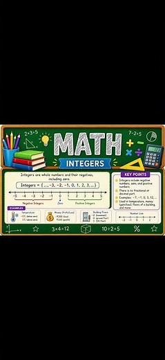 What Are Integers Explained | Positive Numbers, Negative Numbers & Zero Number System #maths #shorts