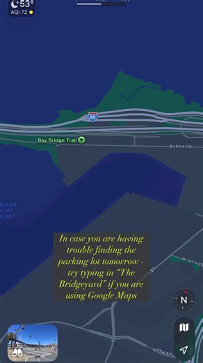 TOMORROW 🚨 Please type “The Bridgeyard” if you cannot find the parking lot 🅿️ for the bay bridge through Apple Maps! Please let me know if you have any trouble finding the parking lot!! See you there at 10AM tomorrow!! 🥳🙌🏽 #fuerzaathlete #bayarearunning #latinorunner #runcofee #comunidad