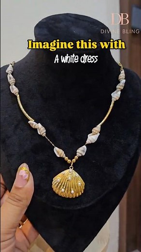 Luxury Seashell Pendant Necklace ✨| Beach Inspired Gold Necklace #divineblingofficial #beachvibes