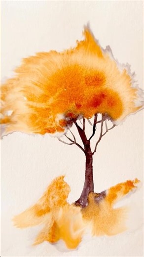 Autumn watercolor🍁🍂🎨 #painting #aquarelle #watercolor #watercolortutorial