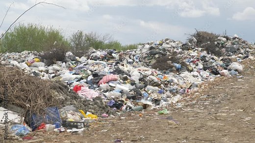 Polygon. Garbage dump. Ecological catastrophy. Land pollution. Stock Video