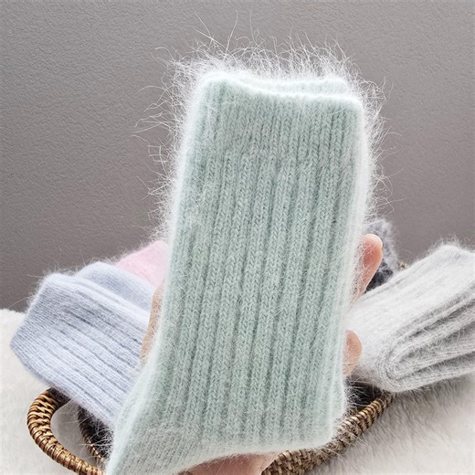 Angora Light and Soft Plush Winter Socks for Women – Ribbed Mid-calf Cozy Knit, Luxurious Warm Comfortable Christmas Gift - Etsy