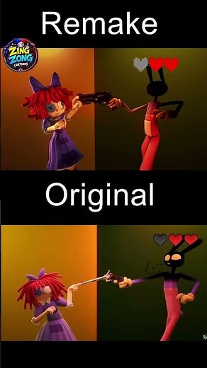 Jax Shooting Ragatha scene from The Amazing Digital Circus Episode 6 ORIGINAL vs REMAKE comparison!