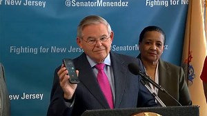 Sen. Bob Menendez gets robo call while holding news conference on robo call crackdown