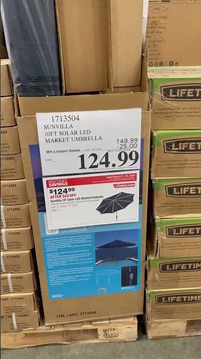 $25 off sunvilla 10' round solar led market umbrella