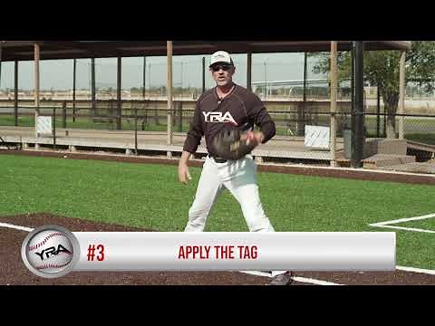 Baseball: 1st Base Fielding- Holding a runner on with a pick off and applying the tag