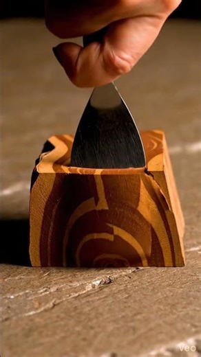 Satisfying Wooden Texture Slice & Creamy Mousse ASMR 🪵🍫