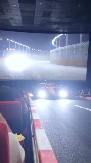 F1 week in Singapore 🏎️ 4D cinema experience 🎥 Front row is not for the faint-hearted 😱 She came for the movie 🎬 She left with a souvenir 🛞 #f1 #singaporegp #cinema #aivideo #4d