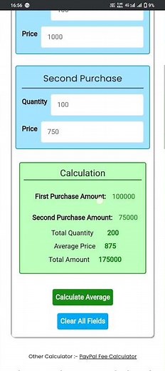 Stock Average Calculator By Moneycirculate