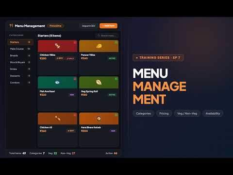 FinixoDine Menu Management – Add Items, Set Categories, Pricing & Availability