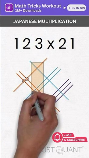 Math Tricks - Multiplication Tricks - Japanese Method #3 - Easy Math Tricks - Math Hack #mathtricks
