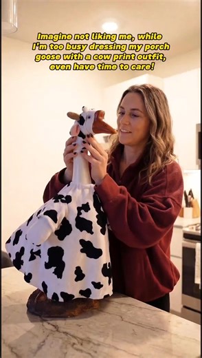 Dress Your Porch Goose in a Cow Print Outfit