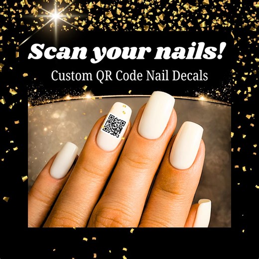 Custom QR Code Nail Decals | Personalized Social Media QR Nails | Business Branding Nail Art | Website Link Decals | Marketing Fun Decals - Etsy