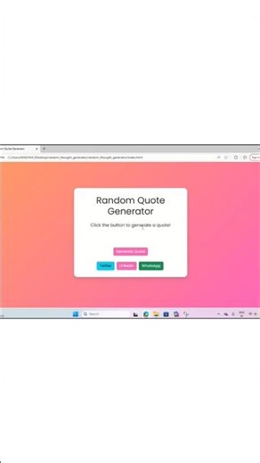 🌈 Random Quote Generator Using HTML, CSS & JavaScript | Beautiful Bootstrap Project for Beginners 🚀