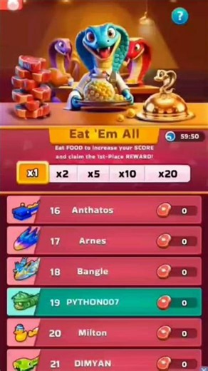 Epic Arena Win in Snake Clash! 🥇 #7 @PYTHON-ARCADE