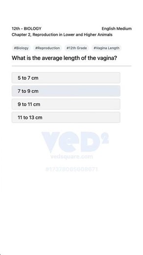 Average Vagina Length Explained BIOLOGY 12th Reproduction