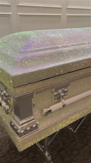 Planet Rhinestone on Instagram: "The Darkest nights bring the brightest stars. Beautiful custom casket made by Nashville Casket Sales using Planet Rhinestone’s AB Glass rhinestones. This was a beautiful tribute for the celebration of life of a young girl. 🤍🤍#casket #rhinestones #celebrationoflife."