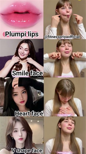 Plumpy Lips + Smiley Face + Heart Face + V Shape Face Transformation 💋✨ Face Glow Up Secrets 😍