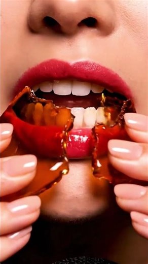 Ultra Realistic ASMR: Woman Eating Glass Chocolate Close-Up #trending #fyp #asmr